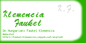 klemencia faukel business card